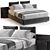 Sleek Fabric Bed with Lighting 3D model small image 1