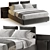 Sleek Fabric Bed with Lighting 3D model small image 6