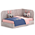 Kid Bed Set 01 Dimensions 3D model small image 5