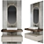 Illuminated Mirror Vanity Set 3D model small image 1