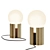 Brushed Brass Socket Occasional Lamp 3D model small image 1