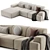 Elegant Melva Corner Sofa Beige 3D model small image 4