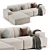 Elegant Melva Corner Sofa Beige 3D model small image 6