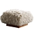 Cozy White Sheepskin Ottoman 3D model small image 2