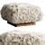 Cozy White Sheepskin Ottoman 3D model small image 5