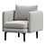 Modern Auburn Accent Chair Ensemble 3D model small image 2