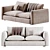 Baxter Brest Velvet Sofa Luxe 3D model small image 2