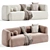 Soft Flannelette 3 Seater Sofa 3D model small image 1