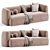 Soft Flannelette 3 Seater Sofa 3D model small image 3