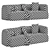 Soft Flannelette 3 Seater Sofa 3D model small image 4