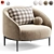 Elegant Wooden Armchair with Nesting Feature 3D model small image 4