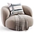  Modern Round Design Armchair 3D model small image 2
