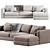 Coastal Comfort Chaise Sectional Sofa 3D model small image 2