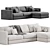 Coastal Comfort Chaise Sectional Sofa 3D model small image 3