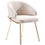 Elegant Emil Chair with Gold Legs 3D model small image 2
