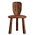 Walnut Accent Chair: Modern Elegance 3D model small image 3