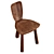 Walnut Accent Chair: Modern Elegance 3D model small image 6