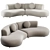 Modern Tokio Curved Sofa (Russian translation: Современный Диван Tokio с Изогнутым Д 3D model small image 2