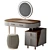 Chic White Modern Dressing Table 3D model small image 1