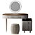 Chic White Modern Dressing Table 3D model small image 2