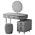 Chic White Modern Dressing Table 3D model small image 5