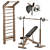 High Detail Gym Equipment Set 3D model small image 1