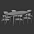 Modern Dining Set in Grey 3D model small image 3