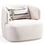 Ergonomic White Minimalist Armchair 3D model small image 1