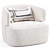 Ergonomic White Minimalist Armchair 3D model small image 2