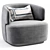 Ergonomic White Minimalist Armchair 3D model small image 5