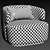 Ergonomic White Minimalist Armchair 3D model small image 7