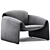 Sleek Contemporary Le Club Armchair 3D model small image 3