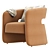 Elegant RH Gia Armchair 3D model small image 6