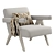 Vintage-inspired RH Jacob Armchair 3D model small image 1