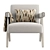 Vintage-inspired RH Jacob Armchair 3D model small image 2