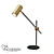 Modern Metal Desk Lamp Black Brass 3D model small image 1