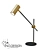 Modern Metal Desk Lamp Black Brass 3D model small image 3