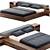 Sleek Low Profile Bed 3D model small image 3