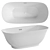 Elegant Standalone White Acrylic Bath 3D model small image 1