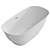 Elegant Standalone White Acrylic Bath 3D model small image 3