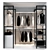 Modern Walk-in Wardrobe with Décor 3D model small image 3