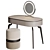 Modern Dressing Table with Mirror 3D model small image 1