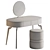 Modern Dressing Table with Mirror 3D model small image 2