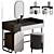 Elegant White Vanity Dressing Table 3D model small image 1