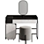 Elegant White Vanity Dressing Table 3D model small image 2