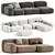 Modular Ribble 3 Sofa Divan 3D model small image 1