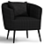 Modern Velvet Barrel Chair, Corona 3D model small image 5