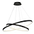 Cascading LED Ring Chandelier 3D model small image 1
