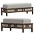 Heritage Ash Dining Bench Unique 3D model small image 1