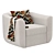 Minimalist White Velvet Armchair 3D model small image 1